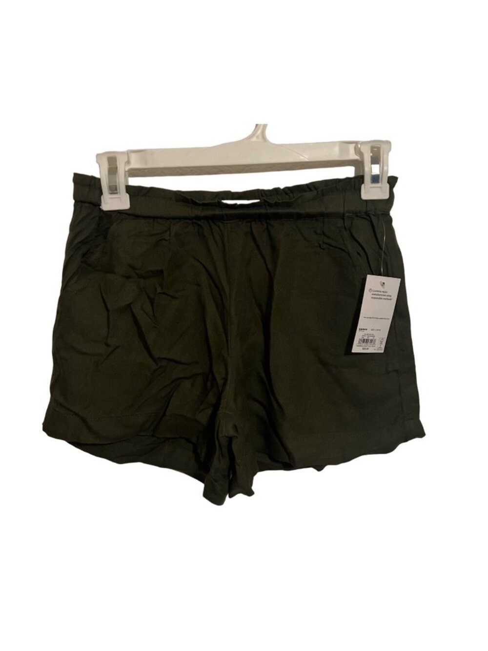 Girls SO Hunter Green Elastic Waist Paperbag Waist Pull On Shorts Size Large (10